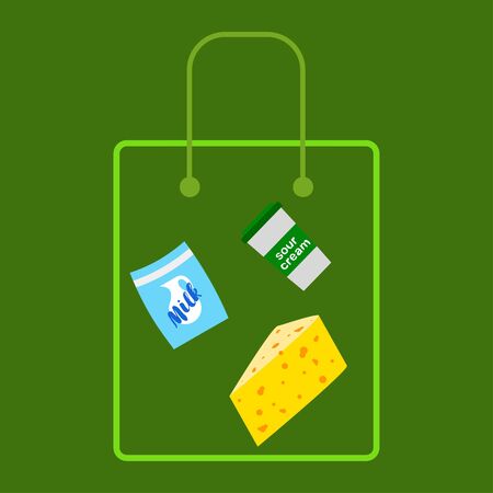 Vector illustration of a set of labels for milk and dairyのイラスト素材