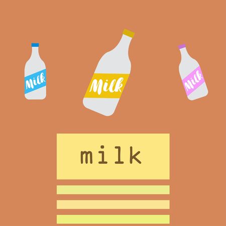 Vector illustration of a set of labels for milk and dairyのイラスト素材