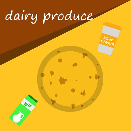 Vector illustration of a set of labels for milk and dairyのイラスト素材