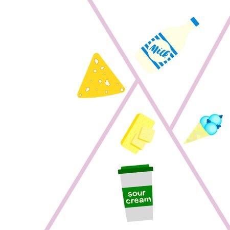 Vector illustration of dairy products.のイラスト素材