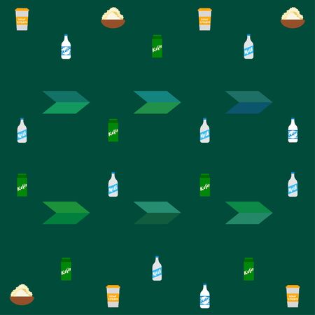 Dairy products on colored designのイラスト素材