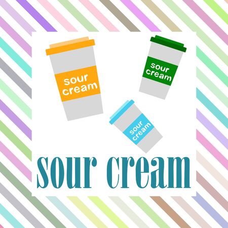 Sour cream on colored designのイラスト素材