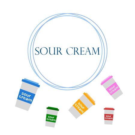 Sour cream on color designのイラスト素材