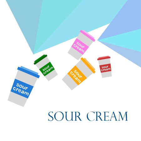 Sour cream on color designのイラスト素材