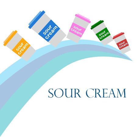 Sour cream on color designのイラスト素材