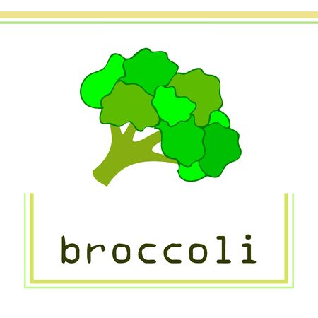 Broccoli Organic vegetable food poster.のイラスト素材