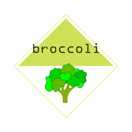 Broccoli Organic vegetable food poster.のイラスト素材