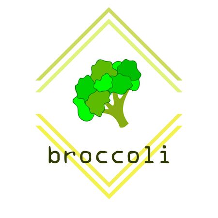 Broccoli Organic vegetable food poster.のイラスト素材