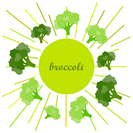 Broccoli Organic vegetable food posterのイラスト素材