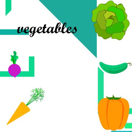 Organic vegetable food posterのイラスト素材