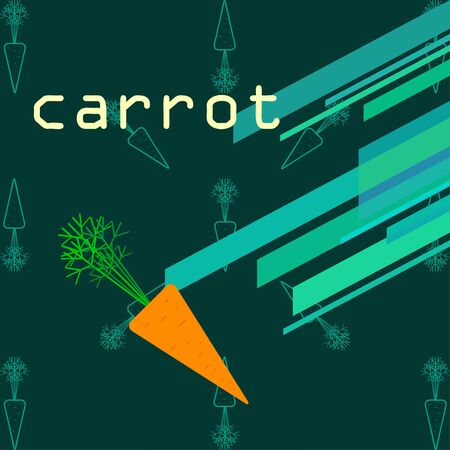 Carrot. Organic food poster. Farmer market design. Vector background.のイラスト素材