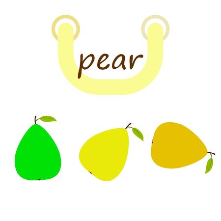 Pear on colored designのイラスト素材