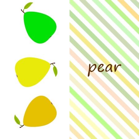 Pear on colored designのイラスト素材