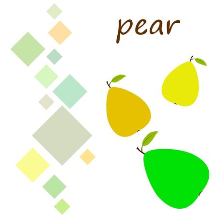 Pear on colored designのイラスト素材