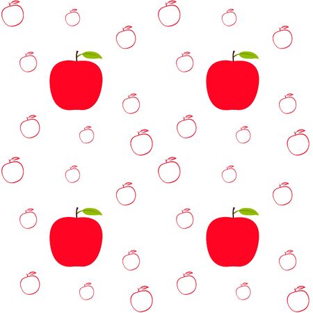 Apple and leaf on whiteのイラスト素材