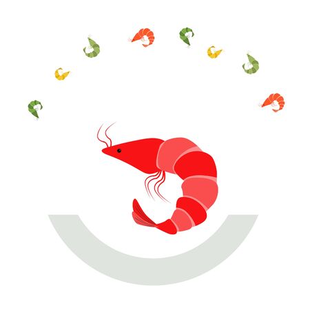 Shrimp seafood on whiteのイラスト素材