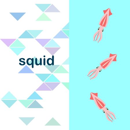Squid seafood on whiteのイラスト素材