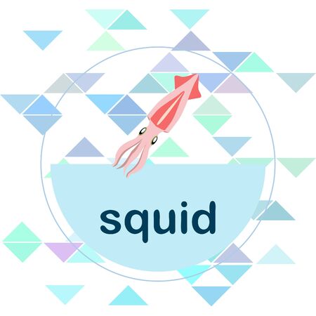 Squid seafood on whiteのイラスト素材