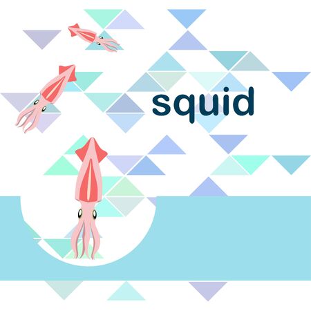 Squid seafood on whiteのイラスト素材