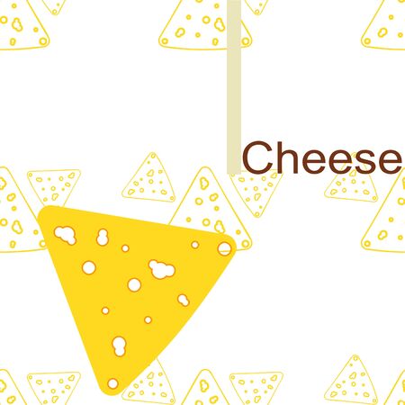 Cheese vector, appetizing cheese background, dairy product.のイラスト素材