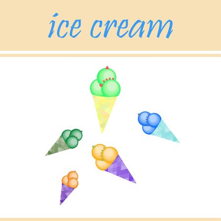 Sweet cartoon ice cream. Vector colorful ice creams.のイラスト素材