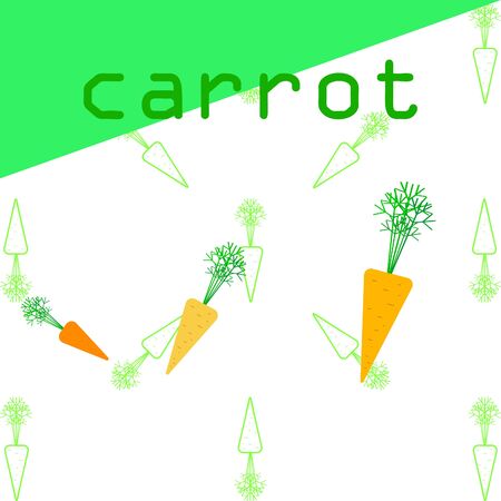 Carrot. Organic food poster. Farmer market design. Vector background.のイラスト素材