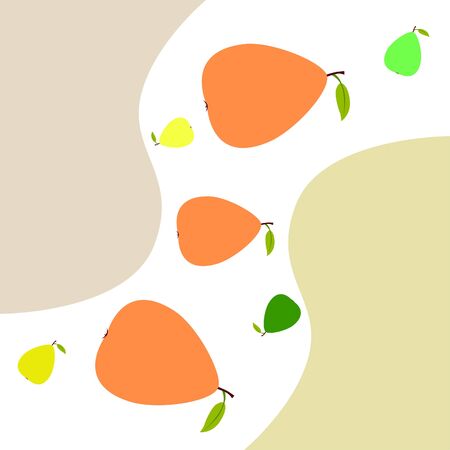 Vector illustration of a pear. Fresh cartoon organic fruit.のイラスト素材