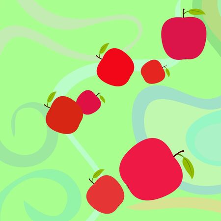 Apple frame vector illustration. Vector card design with apple and leaf.のイラスト素材