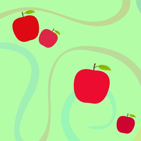 Apple frame vector illustration. Vector card design with apple and leaf.のイラスト素材