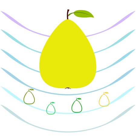 Vector illustration of a pear. Fresh cartoon organic fruit.のイラスト素材