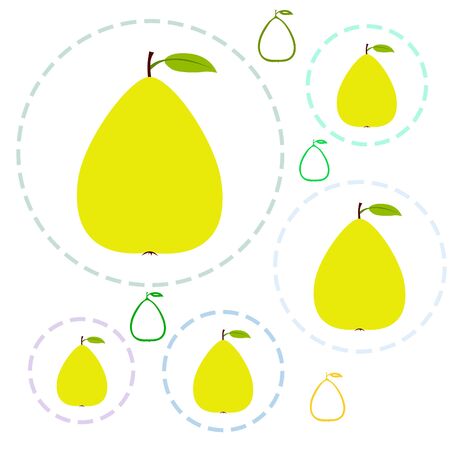 Vector illustration of a pear. Fresh cartoon organic fruit.のイラスト素材