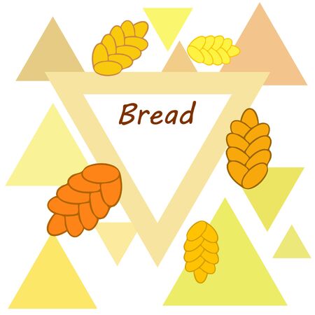 Bread background. Vector bakery pastry, wicker bun. Use for menu design.のイラスト素材