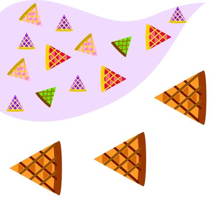 Vector homemade fruit and berry pie for christmas, thanksgiving and all kinds of holidays. Top view of baked cakeのイラスト素材