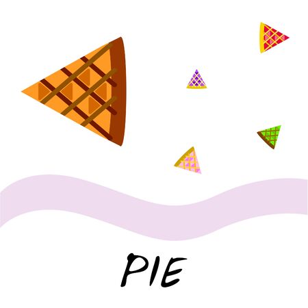 Vector homemade fruit and berry pie for christmas, thanksgiving and all kinds of holidays. Top view of baked cakeのイラスト素材