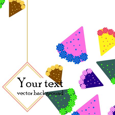 Birthday cake and chocolate cake, cut slice. Vector illustrationのイラスト素材