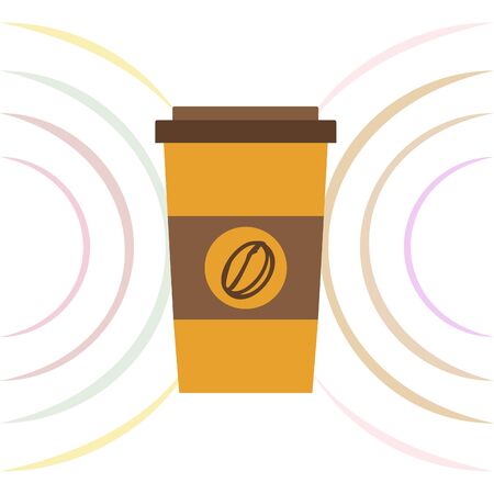 Coffee cup, coffee grains, breakfast concept. Drinks menu for restaurant, vector background.のイラスト素材