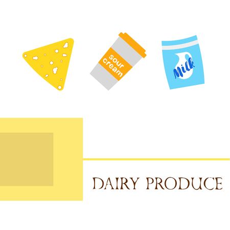 Vector illustration of a set of labels for milk and dairyのイラスト素材