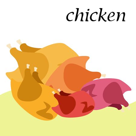 Chicken meat, cartoon, vector illustration, food background.のイラスト素材