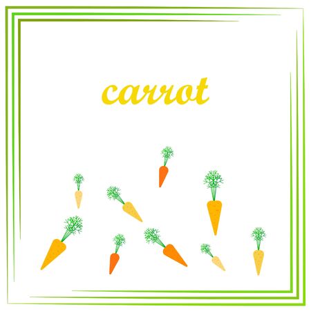 Carrot. Organic food poster. Farmer market design. Vector background.のイラスト素材
