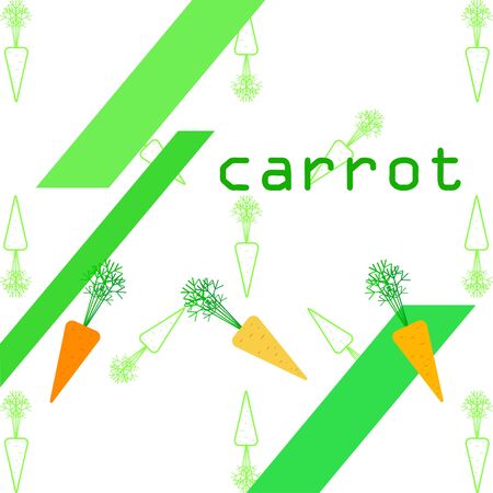 Carrot. Organic food poster. Farmer market design. Vector background.のイラスト素材
