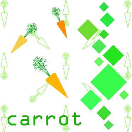Carrot. Organic food poster. Farmer market design. Vector background.のイラスト素材