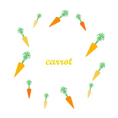 Carrot. Organic food poster. Farmer market design. Vector background.のイラスト素材