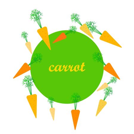 Carrot. Organic food poster. Farmer market design. Vector background.のイラスト素材