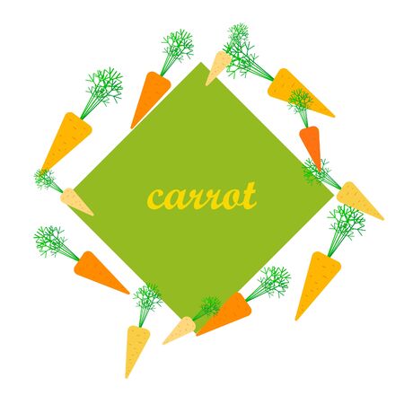Carrot. Organic food poster. Farmer market design. Vector background.のイラスト素材