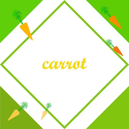 Carrot. Organic food poster. Farmer market design. Vector background.のイラスト素材