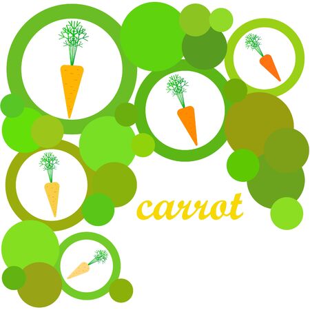 Carrot. Organic food poster. Farmer market design. Vector background.のイラスト素材