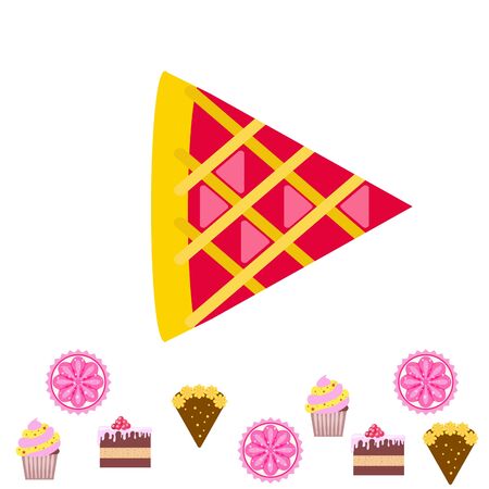 Confection vector set. Cakes and cookies illustrationのイラスト素材