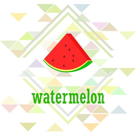 Watermelon. Banner juicy ripe watermelon slices. Summer time.のイラスト素材