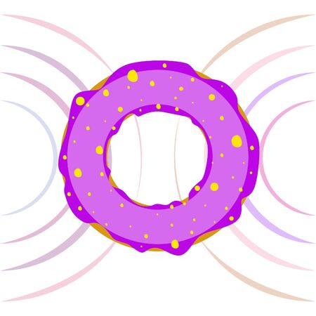 Donuts with pink chocolate lemon blue mint glaze. Vector background.のイラスト素材