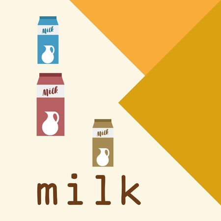 Vector illustration of a set of labels for milk and dairy.のイラスト素材